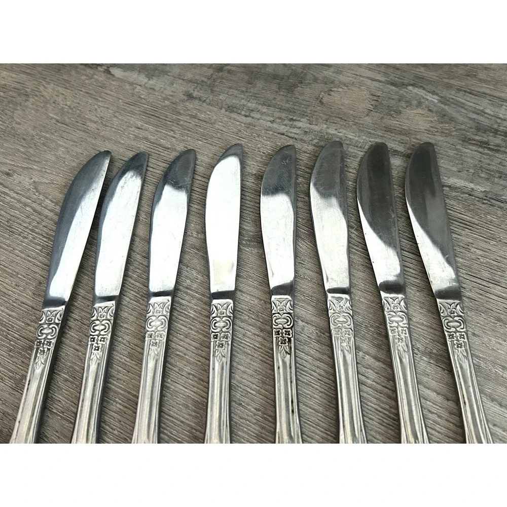 Stanley Roberts Rogers Knives Stainless Valentine Set Of 8 Pierced‎ 8.5